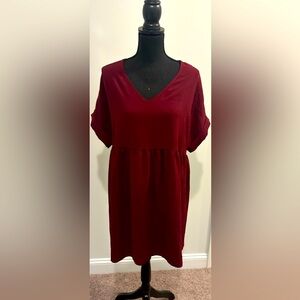 ENTRO Burgundy Swing Dress - Size Medium